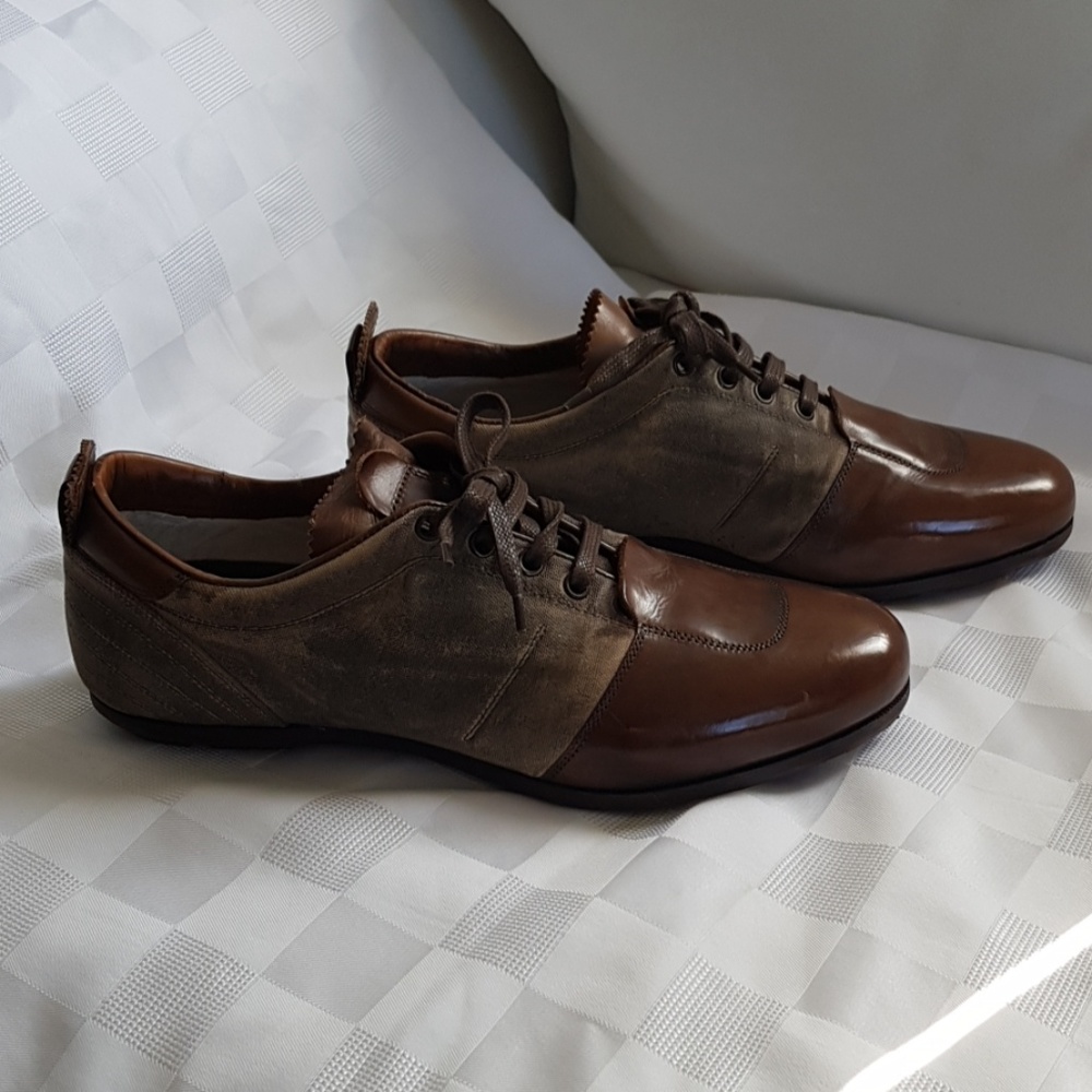 Men's leather and canvas, sport shoes